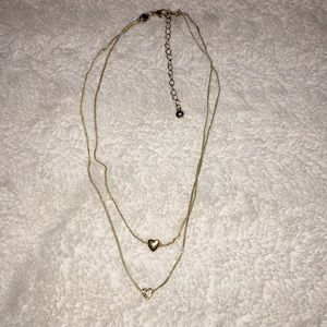 heart double layered necklace